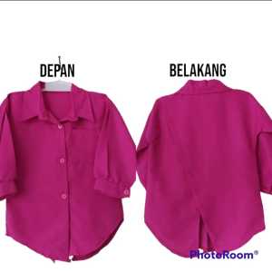 Gendistore - KEMEJA ANAK TERMURAH | KEMEJA SILANG ANAK POLOS KANTONG 1 KOREA STYLE | ATASAN KEMEJA ANAK WANITA TERMURAH | KEMEJA ANAK WARNA FUCIA