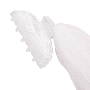 Beautiful Rhinestones Hair Clip With Flexible Veil Durability Plastic Hair Claw for Weddings and Parties