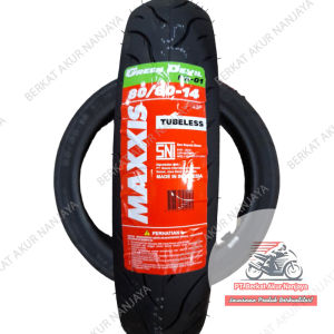 Ban Maxxis 80/80 Ring 14 MAXXIS Green Devil MA-G1  Bonus Pentil untuk Beat Spacy dll