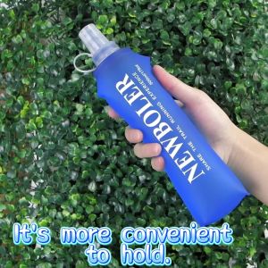【SKIT SG】NEWBOLER TPU Silicone Soft Flask Foldable Water Bottle 150ml 250ml 500ml 750ml Leakproof BPA Free Reusable Portable Soft Water Bottle for Running Jogging Cycling Hiking Camping Trail Running Outdoor Sports Travel Fitness