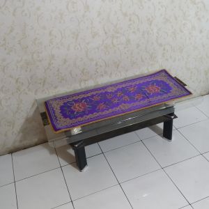Taplak Meja Tamu Motif Benang Emas Size 40 x 95 cm