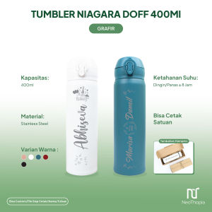 Custom Tumbler Niagara DOFF 400ml Grafir Nama Tulisan Logo/Souvenir Promosi Murah