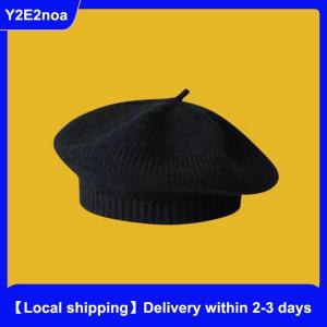 【Local shipping】 Fashion Cute Baby Knitted Beret Hat Solid Color Childrens Warm Hats Autumn Winter Cap For Kids Outdoor Bonnet Accessories Gift