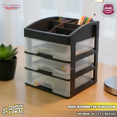 Rak Kosmetik dengan Laci Kosmetik Tempat Makeup 3 Susun Tabitha Beauty Rak Makeup Organizer