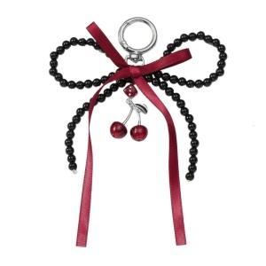 Fashionable Bag Charm with Imitation Pearls Bowknot Soft Touch Fashion Accessory for Elevated Look on Any Occasion