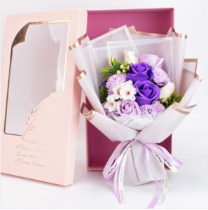 Scented Flower Bouquet Artificial Flower Rose Carnation Soap Flower Bouquet Fake Flower Bouquet Birthday Teacher Day Celebration Bouquet Mothers Day valentines day