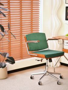 Computer Chair with Backrest Home Use Solid Wood Office Chair Comfortable for Long Sitting Adjustable Height Swivel Chair Lazy Desk Study Chair