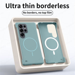 Magnetic Ultra Thin Frameless Matte Phone Case for Samsung Galaxy S25 Edge S25 Ultra S24 Ultra S24 S23 Plus + S22 Wireless Charging Magsafe Shockproof Hard Cover Casing