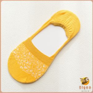 Digeo Lace Breathable Womens Invisible Non-Slip Boat Socks Ice Silk Cotton Soles Boat Socks