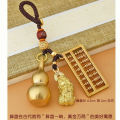 （大师開光）招财金貔貅算盘葫芦钥匙扣 FENGSHUI feng shui decoration 貔貅 葫芦 算盘 纯黄铜风水招财聚宝挂件 八方聚财 财源滚滚（送朱砂）. 