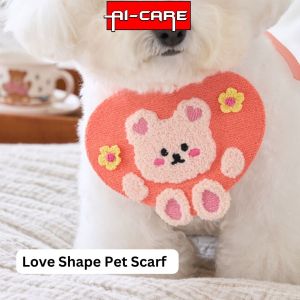 Pet Bib Dog Scarf Heart Shape Bear Saliva Towel Neck Decoration Puppy Bib Pet Collar Neck Accessories