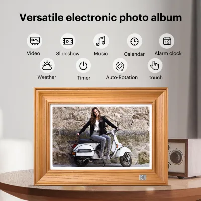 Kodak 10 Inch WiFi Digital Picture Frame1920*1200 HD IPS Touch Screen Wooden Album 32G Memory Support U disk/SD card expansion