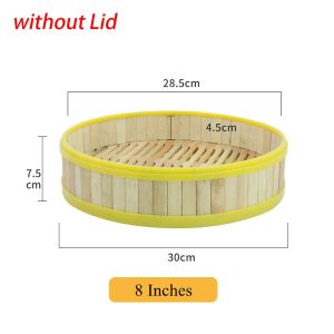 NEXASHOP 1Pcs Handmade Bamboo Steamer With Lid Multi-function Steamer Basket 3.5-8 inch Dumpling Steamer Chinese Food Making