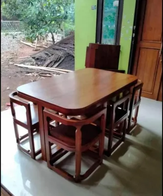 Meja Makan Kursi Cantik Minimalis Oval Minimalis Kayu Jati Kursi 6