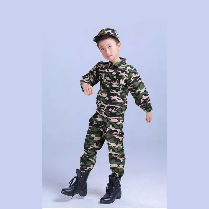 ชุดแฟนซีสำหรับเด็ก jqk ชุดทหารเด็ก ชุดอาชีพเด็ก (ชุด หมวก เข็มขัด) รุ่น MM025