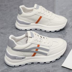 [Free Shipping] Trendy WomenS Shoes 2026 New Versatile Soft-Soled Student Running Shoes Casual Shoes Soft Leather White Sneakers