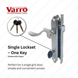VARRO VRH7025 Stainless Steel Grill Door Lockset - Key Alike System 1 Key Opens All Heavy Duty Metal Gate Security Lock