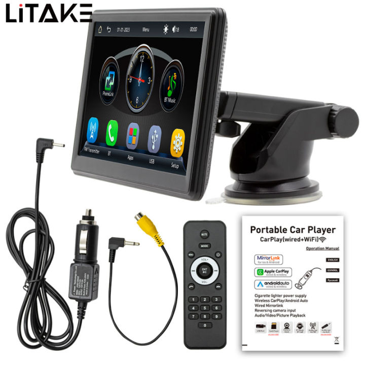 7 Inch MP5 Player Compatible For Carplay Android Auto Wireless Portable Car Stereo Touch Screen