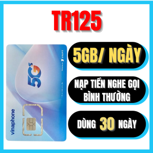 Sim/Esim Vinaphone TR125 – Data 5GB/Ngày Tốc Độ Cao – Gói 30 Ngày Phù Hợp Du Lịch Công Tác Ngắn Ngày ở Việt Nam - Sim Dùng Toàn Quốc FREESHIP - CHƯA KÍCH HOẠT