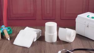 Geiserailie 5 Rolls Soft Cloth Surgical and 50 Pcs Basic Gauze Pads Soft Fabric Cloth Adhesive Tape Self Adhesive Bandage Wound Dressing for Ankle Sprains Swelling Cushioning Cuts Minor Injuries