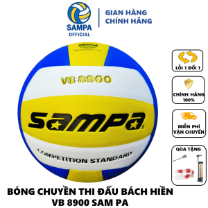 Bóng Chuyền SAMPA VB-8900 Da PU Nhật Tổng Hợp Cao Cấp (Tặng kim+lưới+bơm mini)
