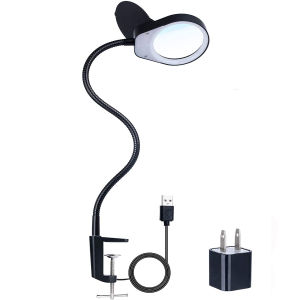 8x15x 3x10x 5x Clamp-on Table Lamp Magnifying Glass Real Glass Dimmable Illuminated Magnifier LEDs Desk Light Lamp for Reading2026