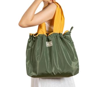 Xách tay Túi Đeo Vai Túi mua sắm sức chứa lớn Túi hàng tạp hóa tái sử dụng túi xách có thể gập lại dây rút túi Rau