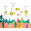 1 Set (65 cm x 50cm) Hiasan dinding jendela pojok baca kelas paud TK SD bawah laut. 