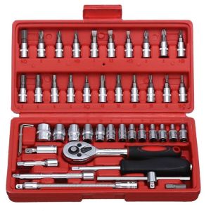 Thebest 46pcs Tool Box Car Motorcycle Repair Set Hand Tools Home Service motor DIY Kit P2546