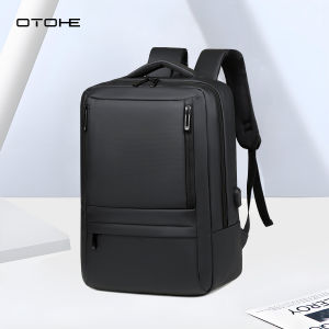 OTOHE กระเป๋าเป้แฟชั่นชายเป้สะพายหลังธุรกิจเป้สะพายหลังเป้สะพายหลัง ที่มีเนื้อสัมผัสกันน้ำออกแบบฟิล์มขนาดใหญ่กระเป๋าเป้สะพายหลังขนาด 15.6 นิ้วกระเป๋าเป้มัลติฟังก์ชั่นเป้สะพายหลังแบบพกพาสะพายหลังแบบพกพา USB ชาร์จไฟ