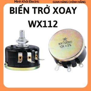 Biến trở xoay chiết áp WX112biến trở cơbiến trở điều chỉnh điện ápbiến trở chỉnh âmchiết áp xoay númbiến trở công suất biến trở chỉnh dòng biến trở WX112