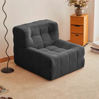 Bluewhite Sofa Single Waffle Compression Sofa Chair Modern Lazy Sofa Bed for Living Room Comfortable Soft Cushion Chair Space Saving Furniture Silya