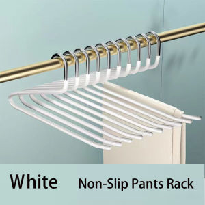 50PCS Stainless steel hanger trousers trousers hanging no trace household clip skirt Dureable Clothes Hanging Rack Non-Slip Stainless Steel Hanger【Local Business】