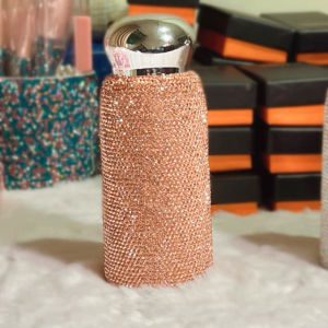 Konco Rhinestone Water Bottle 260ML Diamond Insulated cups Luxurious Stainless Steel Thermos Mug Leak-Proof Water Cup for Coffee