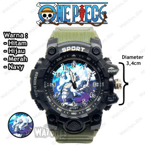 Jam Tangan Anak Laki-Laki Sport Anti Air Karakter One Piece GearFive Terbaru
