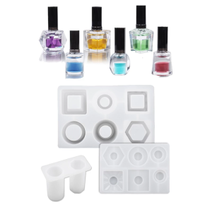 High Gloss Sturdy Silicone Castes Mould for UV Resin Creations Featuring Nails Polish Bottle Shapes Craft Ornament
