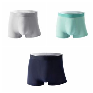 XINSU38 3Pcs เอวกลางเอว กางเกงในชายไอซ์สลิม ไร้รอย กางเกงในขาสั้น กางเกงในไร้รอยต่อ อีลาสติก ชุดชั้นในชุดชั้นในสตรี ชุดชั้นในสำหรับผู้ชาย ตัวผู้ผู้