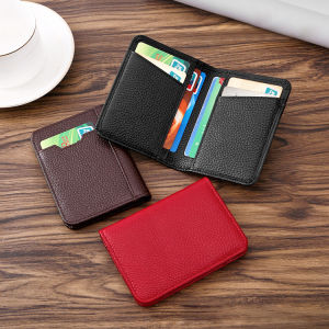 NEW Genuine Leather Slim Card Wallets Mens Credit Card Holders Women Male Organizer Business ID VIP Bus Card Holder