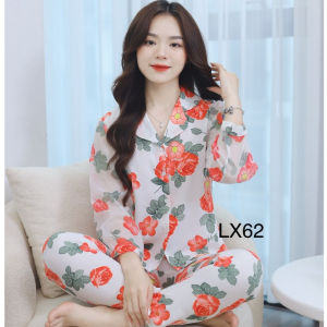 Quần áo nữ (Bunnysky) Đồ bộ mặc nhà pizama tay lỡ nữ bộ thiết kế lụa cao cấp siêu sang
