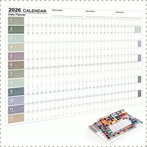 【2026 Wall Calendar】Wall Calendar 2026/Yearly Planner/Home Office Decor/Simple Design/ Wall Hanging Schedule Organizer/Family Event Tracking