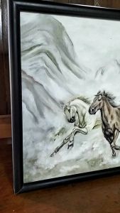 tranh sơn dầu MÃ ĐÁO RHANHF CÔNG