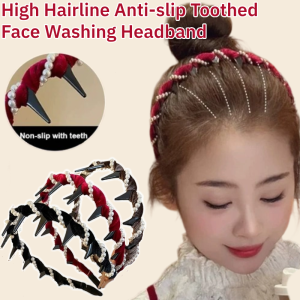 Diamond Wave Headband High Hairline Anti-slip Toothed Face Washing Headband Water Diamond Hairband
