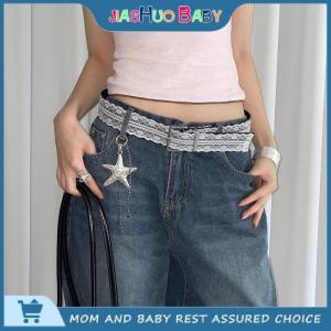 JiaShuo Baby Toy Fashion White Floral Lace Waist Belt Adjustable Sweet All-match Waistband For Women Casual Waist Strap Decor Accessories Gifts