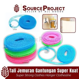 Tali Jemuran Pakaian Gantungan Baju Tambang 10 Meter Super Kuat Dengan Kait | Source Project