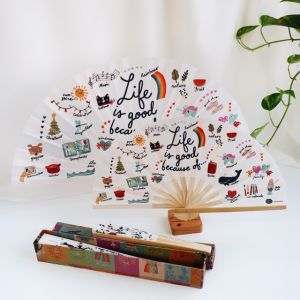 Papemelroti Philippine Souvenir Folded Hand Fan | Mother Jeepney Kalesa Bible Verse Pamaypay | Gift