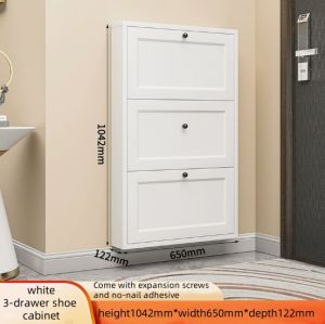 Entryway Slim Shoe Cabinet 3 doors wall mount shoe cabinet multi-layer shoes cabinet rack besi 鞋柜壁挂