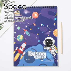 METECH 10 Sheets Colored Scratch Art Book Magic Coloring Notebook For Kids Graffiti Painting Books