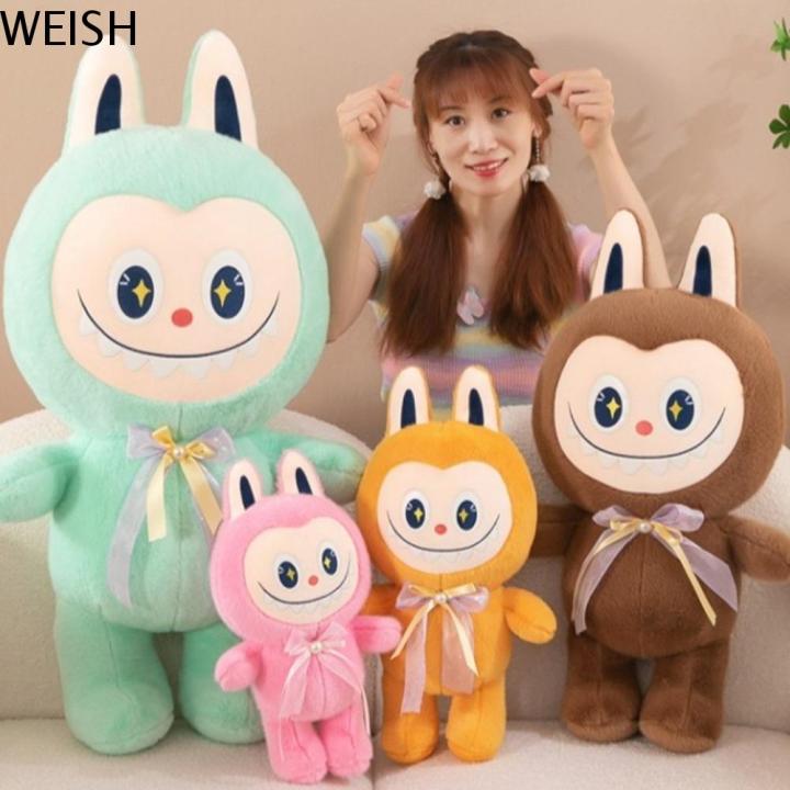 WEISH Stuffed Labubu Plush Stuffed Doll Big Eye Cartoon Labubu Time
