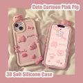 CrashStar 3D Cute Pink Pig Thick Silicone Soft Shockproof Case For iPhone 15 14 13 12 11 Pro Max XS XR X 8 7 Plus + SE 2020 Cartoon Anti-fall Phone Casing Cover Shell Hot Sale. 