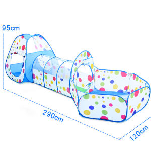 เต็นท์อุโมงค์ 3 in 1 สีสันสดใส (เต็นท์กระโจม+อุโมงค์+กะบะบ่อบอลมีแป้นบาส) ไม่รวมบอล